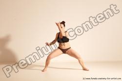 Underwear Martial art Woman White Moving poses Average long colored Dynamic poses Academic